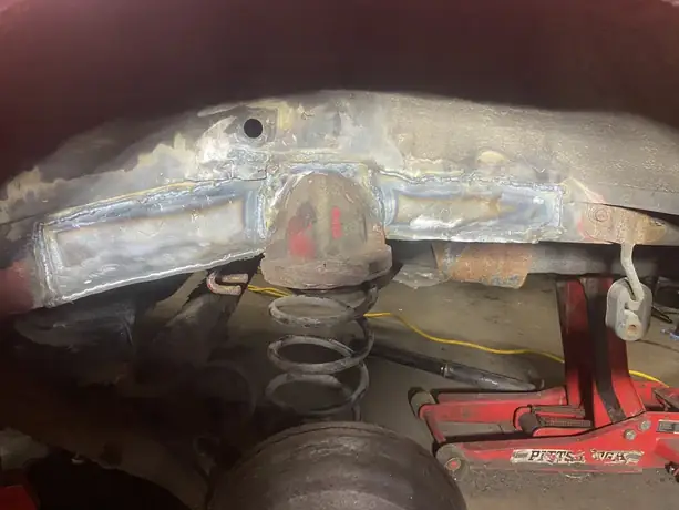 Shock tower rebuilt with new steel